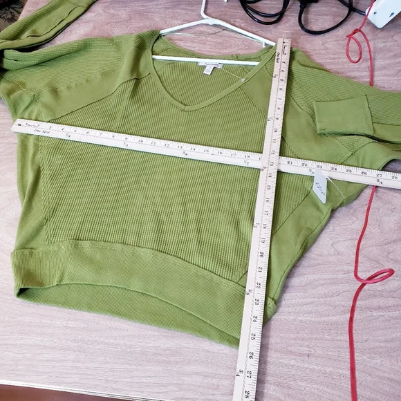 Free People Santa Clara Thermal Top New With Tags XS Ferngully Green - Picture 11 of 14